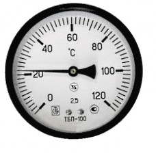 Термометр биметаллический ТБП-100 (0-120°C) L=100мм; осевой