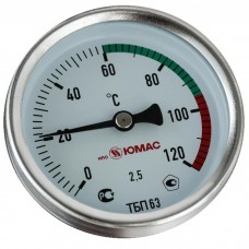 Термометр биметаллический ЮМАС ТБП-63 120°C L=50мм (без поверки)
