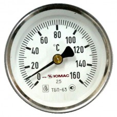 Термометр биметаллический ЮМАС ТБП-63 160°C L=50мм (без поверки)